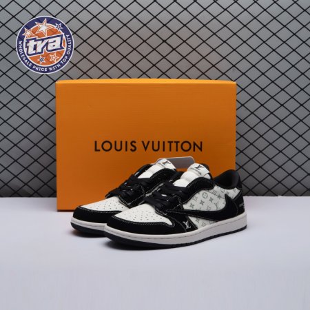 Travis Scott x Fragment Design x Air Jordan 1 Low OG SP Black Off White Grey LX1988-200 Unisex